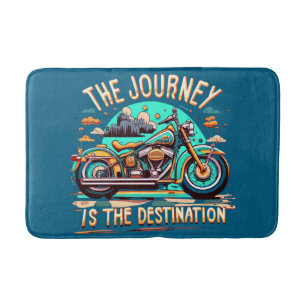 The Journey Is the Destination: Vintage Motorcycle Bath Mat
