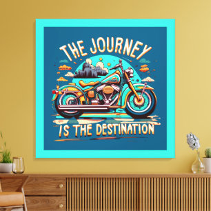 The Journey Is the Destination: Vintage Motorcycle Canvas Print