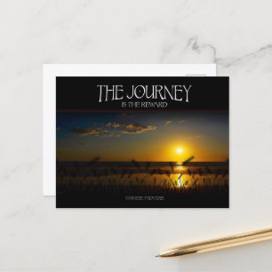 "The Journey is the Reward" Inspirational Quote Postcard