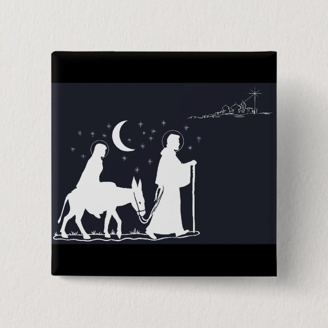 The Journey To Bethlehem 2 Inch Square Button (Front)