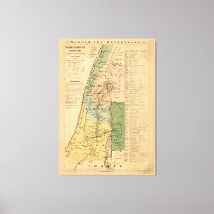 The Journeys and Deeds of Jesus Map (1881) Canvas Print