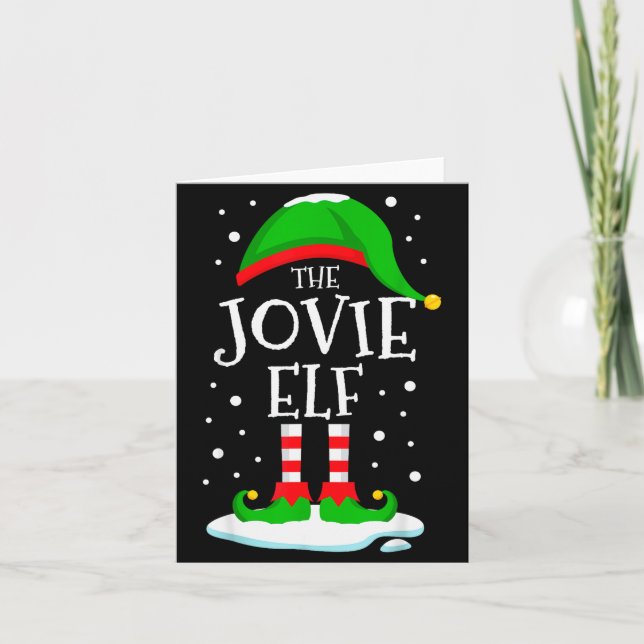 The Jovie Elf Christmas Family Matching Xmas Group Card (Front)