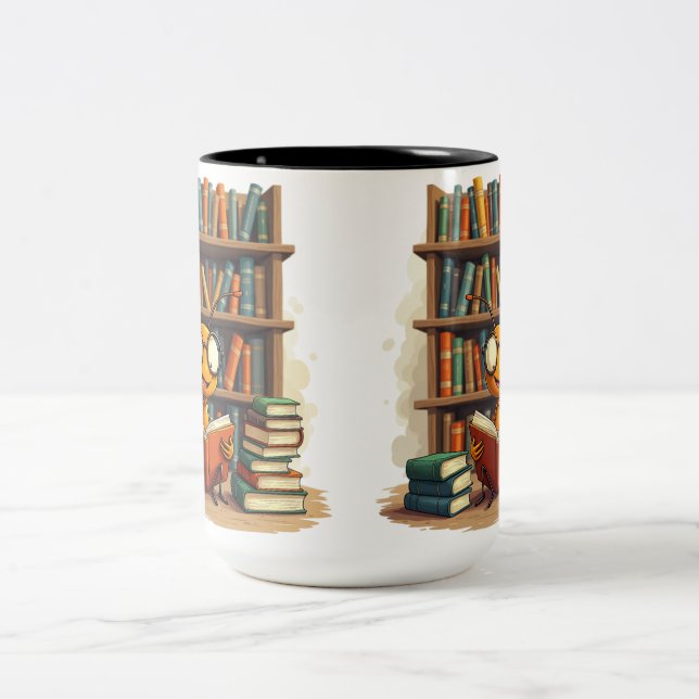 The Joy of Books  Two-Tone Coffee Mug (Center)
