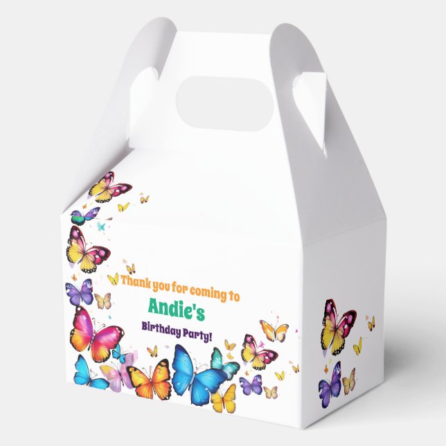 The Joy of Butterflies Birthday Party Favor Box (Front)