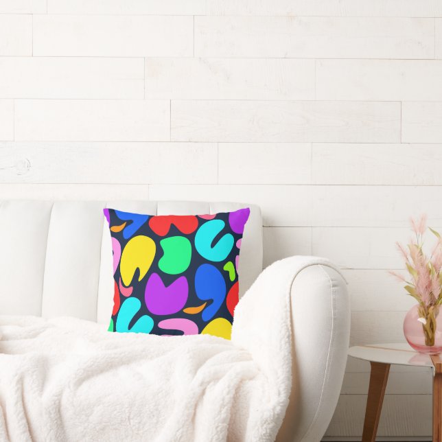 The Joy of Colours (dark) Throw Pillow (Couch)