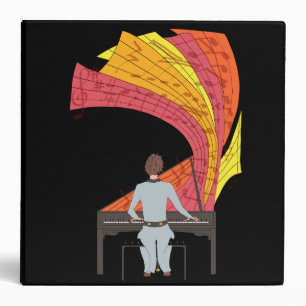 The joy of playing piano illustration (black) binder