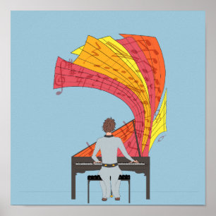 The joy of playing piano poster