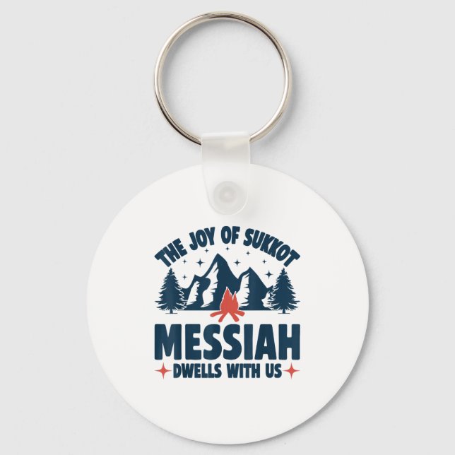 The Joy Of Sukkot Messiah Dwells With Us Jewish Ho Keychain (Front)
