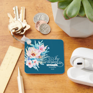 The Joy of the Lord floral Keychain
