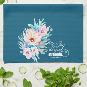 The Joy of the Lord floral Kitchen Towel