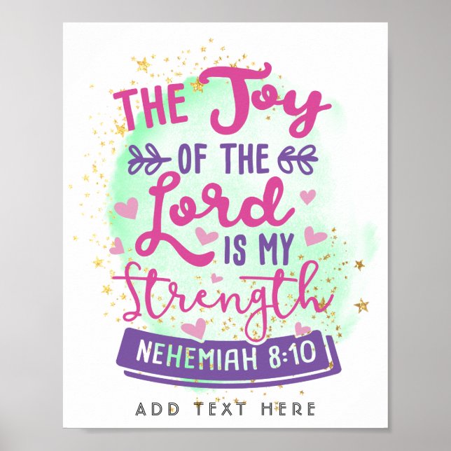 The Joy Of The Lord Is My Strength Personalized Poster (Front)
