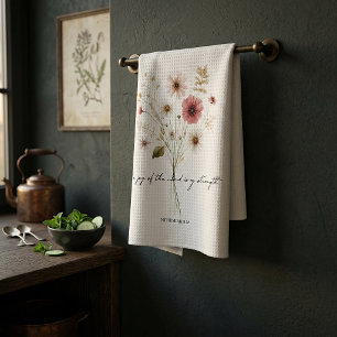 The Joy of the lord minimalist floral Kitchen Towel