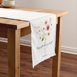 The Joy of the lord minimalist floral Short Table Runner