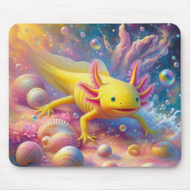 The Joyful Axolotl Mouse Pad (Front)