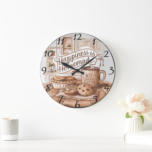The Joyful Haven: A Kitchens Happy Place Large Clock (Home)