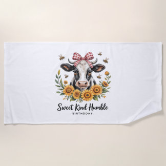 The Joyfull Strawberry Cow  Cow love Classic T-Shi Beach Towel