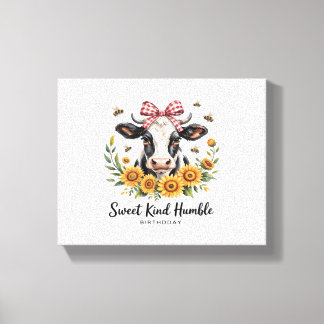 The Joyfull Strawberry Cow  Cow love Classic T-Shi Canvas Print