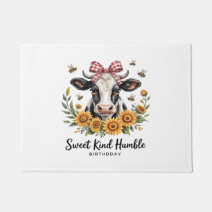 The Joyfull Strawberry Cow  Cow love Classic T-Shi Doormat