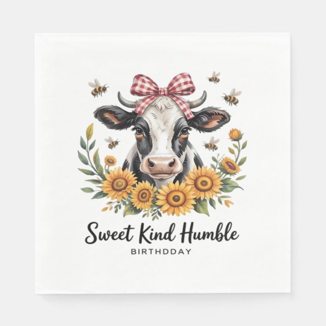 The Joyfull Strawberry Cow  Cow love Classic T-Shi Napkin (Front)