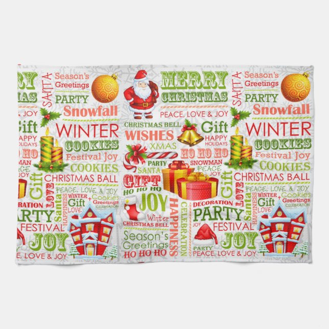 The Joys Of Christmas Kitchen Towel (Horizontal)