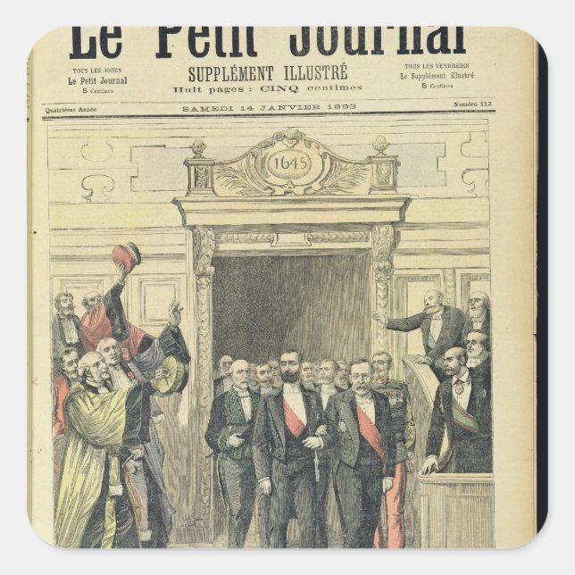 The Jubilee of Louis Pasteur  at the Sorbonne Square Sticker (Front)
