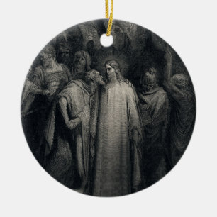 The Judas Kiss by Gustave Dore Ceramic Ornament