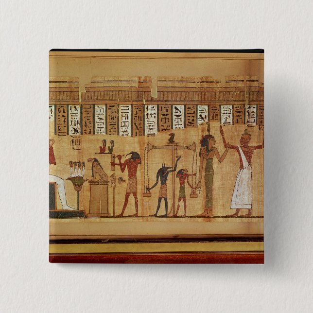The Judgement of Osiris, detail 2 Inch Square Button (Front)