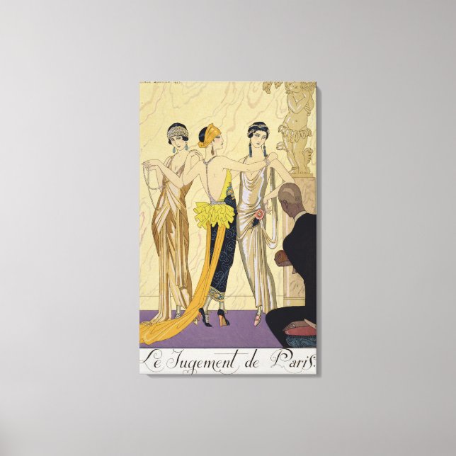 The Judgement of Paris, 1920-30 (pochoir print) Canvas Print (Front)
