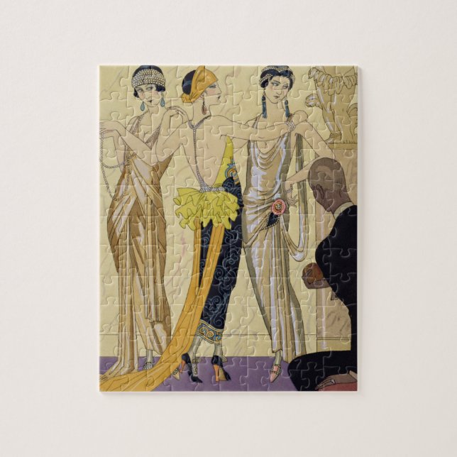 The Judgement of Paris, 1920-30 (pochoir print) Jigsaw Puzzle (Vertical)