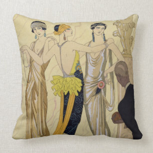 The Judgement of Paris, 1920-30 (pochoir print) Throw Pillow