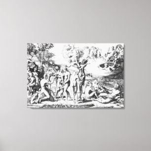 The Judgement of Paris, after Raphael (engraving) Canvas Print