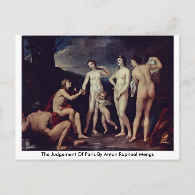 The Judgement Of Paris By Anton Raphael Mengs Postcard (Front)