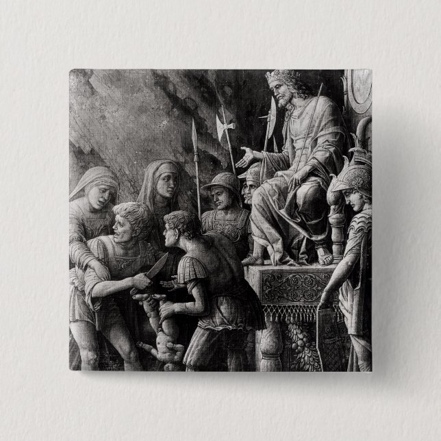 The Judgement of Solomon 2 Inch Square Button (Front)