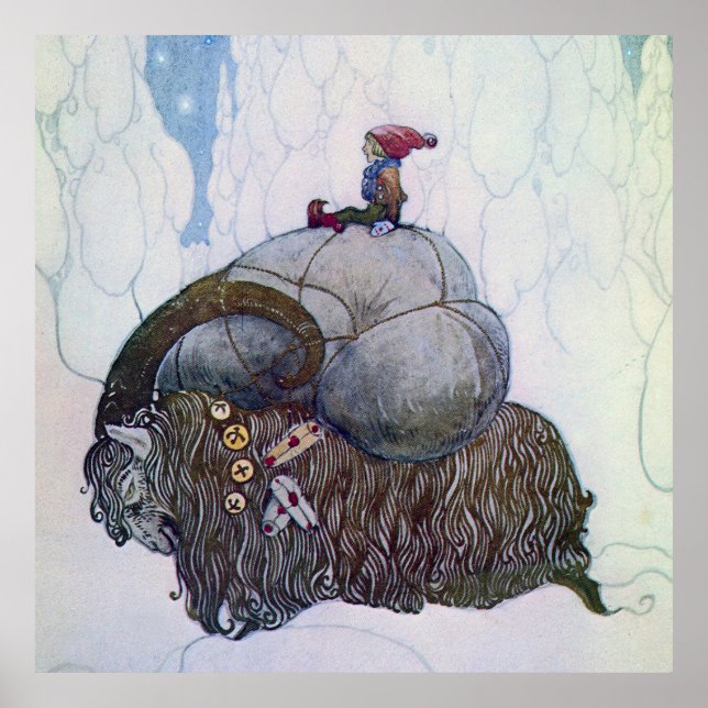 “The Julbock” Christmas Goat by John Bauer Poster (Front)