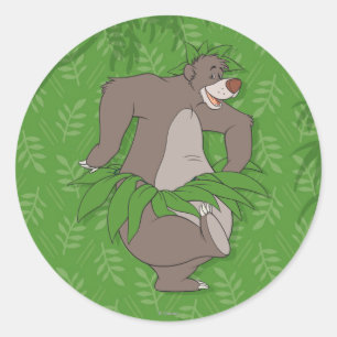 The Jungle Book Baloo with Grass Skirt Classic Round Sticker