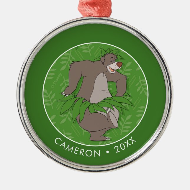 The Jungle Book Baloo with Grass Skirt Metal Ornament (Front)