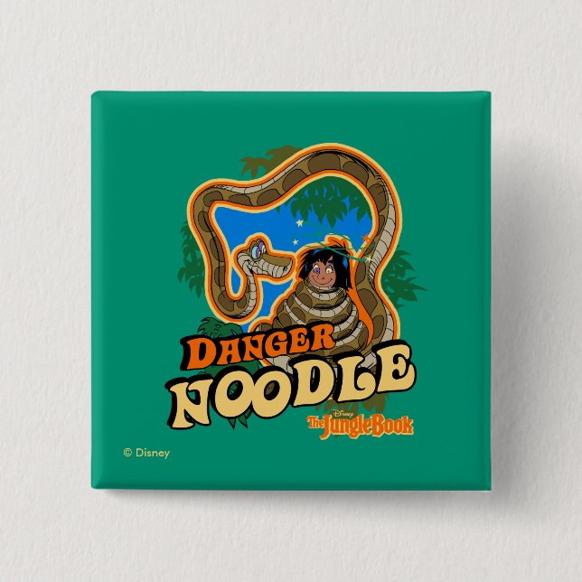 The Jungle Book | Danger Noodle 2 Inch Square Button (Front)