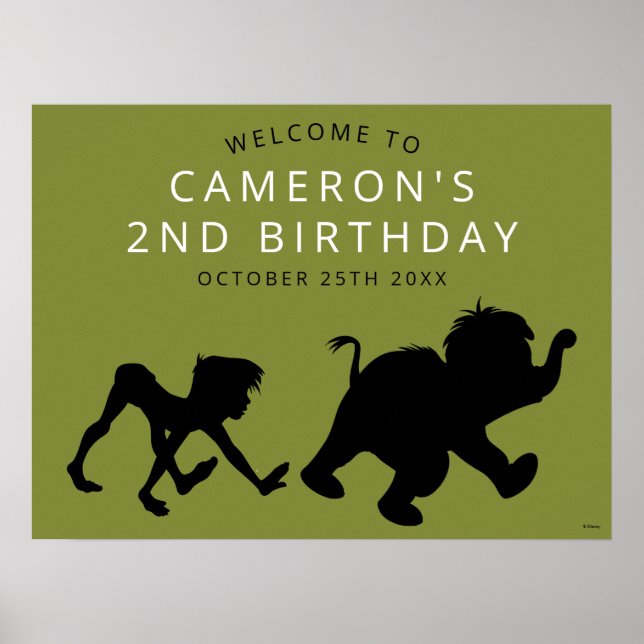 The Jungle Book Silhouette Birthday Welcome Poster (Front)