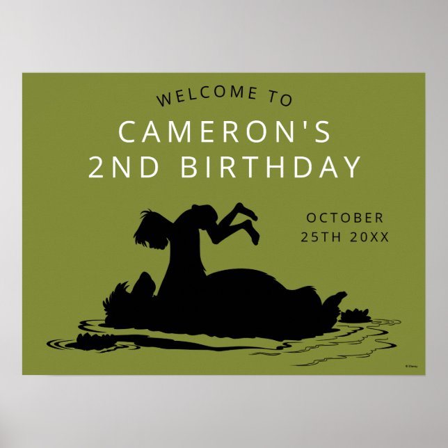 The Jungle Book Silhouette Birthday Welcome Poster (Front)