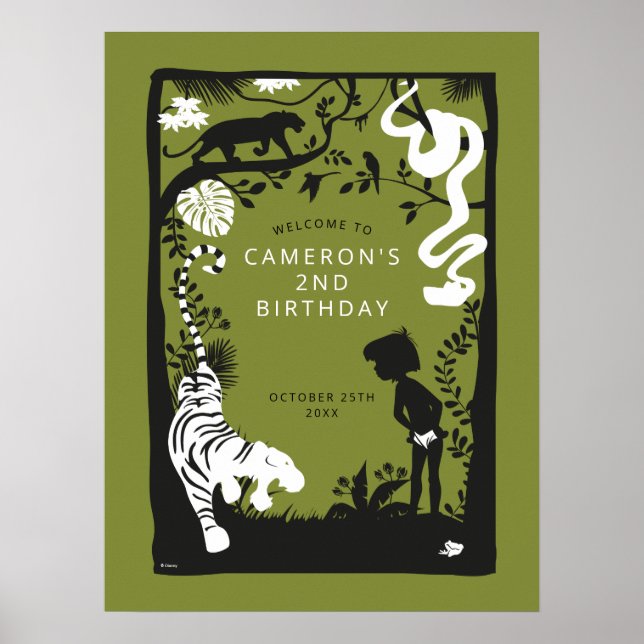 The Jungle Book Silhouette Birthday Welcome Poster (Front)