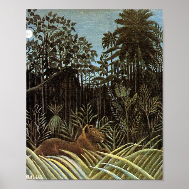 The jungle with the lion by Henri Rousseau Poster (Front)