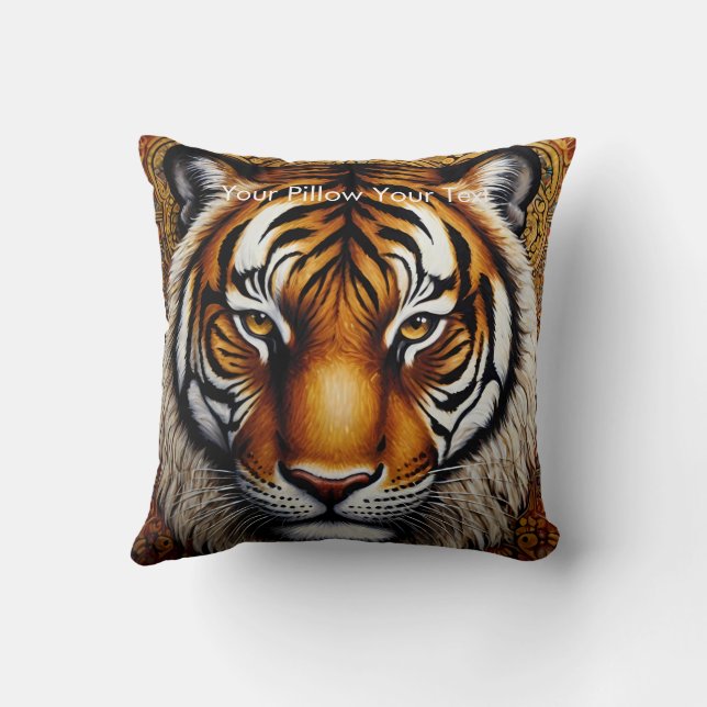 The Jungle's Flame Throw Pillow (Back)