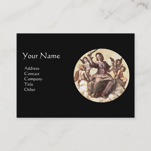 THE JUSTICE Allegory Fresco by Raffaello Sanzio Business Card (Front)