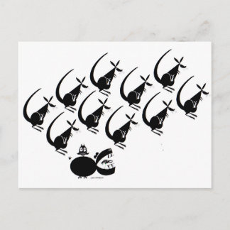 The kangaroo jumped over the hippo postcard