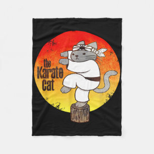 The Karate Cat (distressed Version) Fleece Blanket