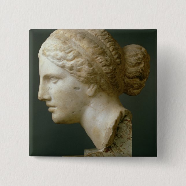 The Kauffmann Head, Roman (marble) 2 Inch Square Button (Front)