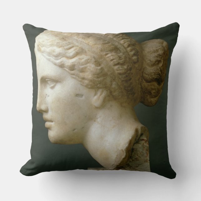 The Kauffmann Head, Roman (marble) Throw Pillow (Front)
