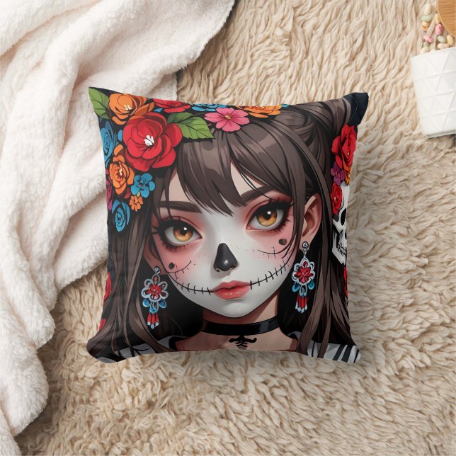 The Kawaii Anime Skull Girl Pillow 02 (Blanket)