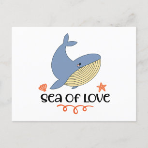 The Kawaii Blue Whale Marine Mammal Holiday Postcard