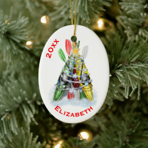 The Kayak Christmas Tree Ceramic Ornament